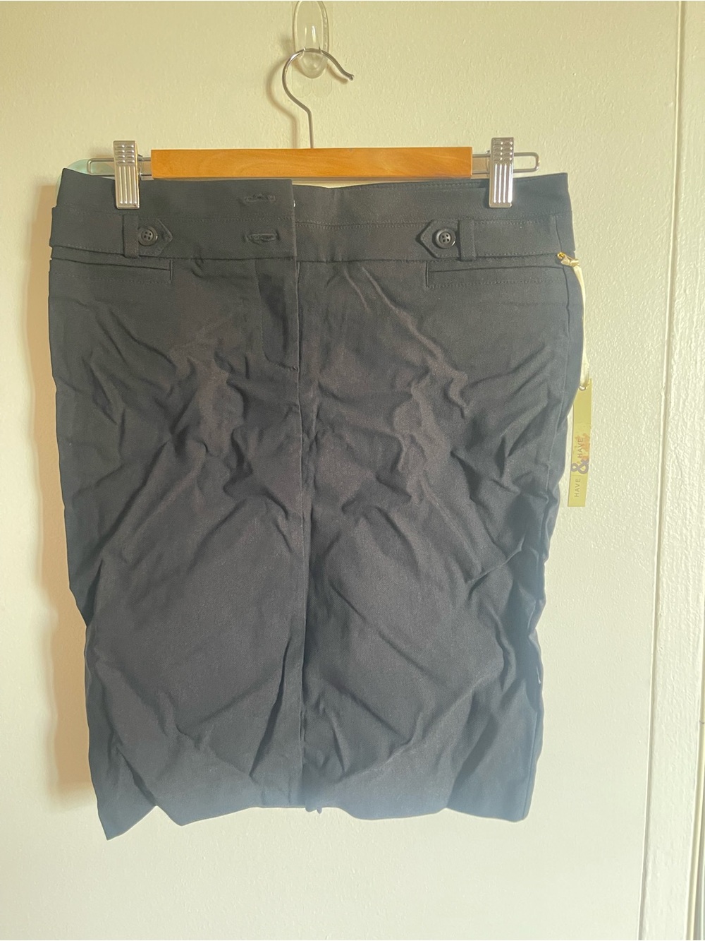 Nwt Classic Black Pencil Stretchy Skirt With High Waist Size M